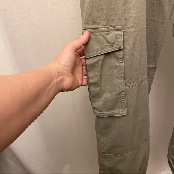 Abercrombie XL Cargo Relaxed Jogger Pants Women’s Tan Beige Cotton Lyocell - Picture 5 of 10